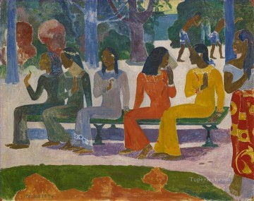Paul Gauguin Painting - Ta Matete Hoy no saldremos al mercado Postimpresionismo Primitivismo Paul Gauguin